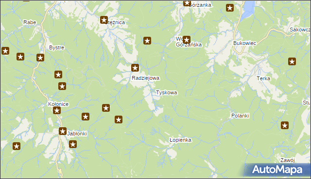 mapa Tyskowa, Tyskowa na mapie Targeo