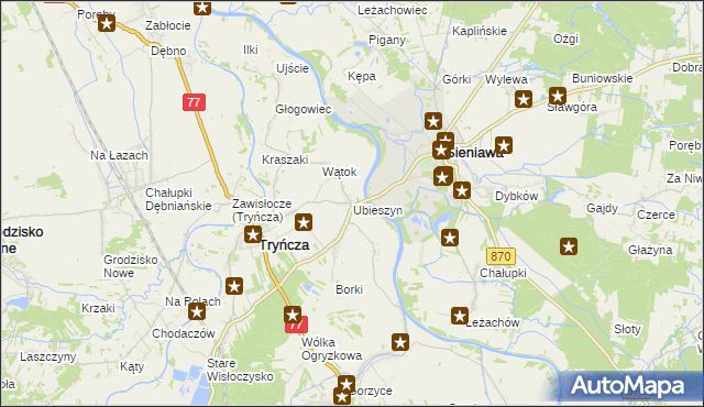 mapa Ubieszyn, Ubieszyn na mapie Targeo