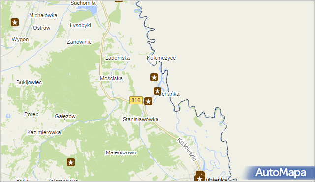 mapa Uchańka, Uchańka na mapie Targeo