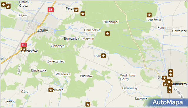 mapa Ujazd gmina Cieszków, Ujazd gmina Cieszków na mapie Targeo