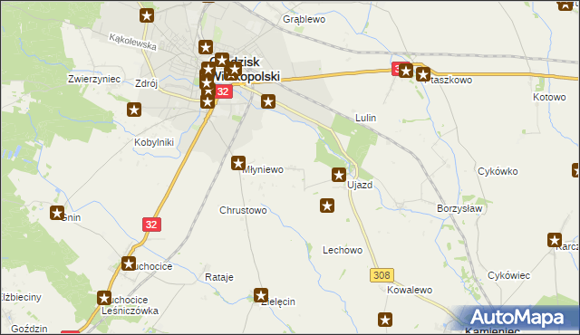 mapa Ujazd-Huby, Ujazd-Huby na mapie Targeo