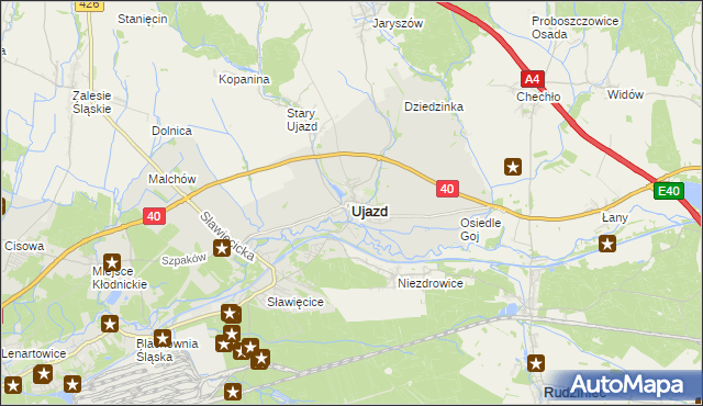 mapa Ujazd powiat strzelecki, Ujazd powiat strzelecki na mapie Targeo