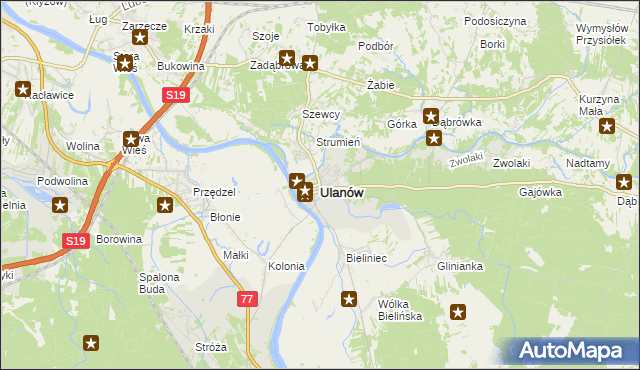 mapa Ulanów powiat niżański, Ulanów powiat niżański na mapie Targeo