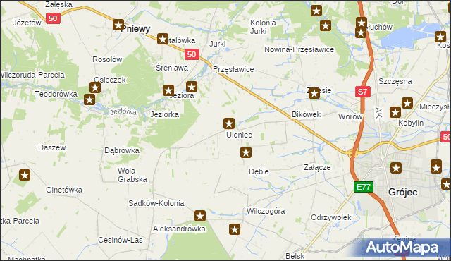 mapa Uleniec, Uleniec na mapie Targeo