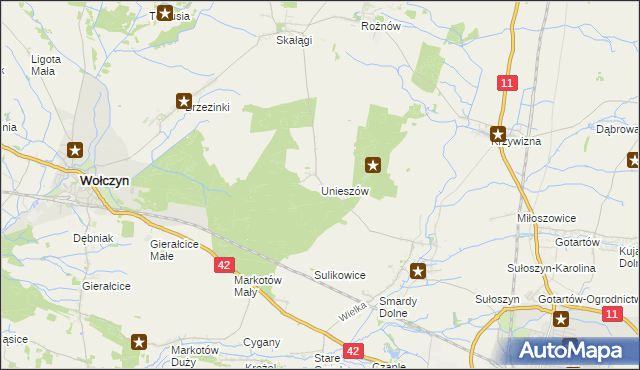 mapa Unieszów, Unieszów na mapie Targeo