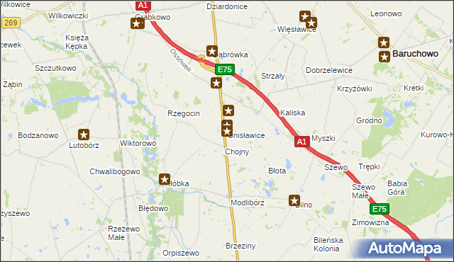 mapa Unisławice, Unisławice na mapie Targeo