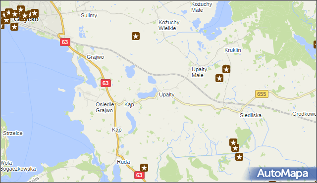 mapa Upałty, Upałty na mapie Targeo