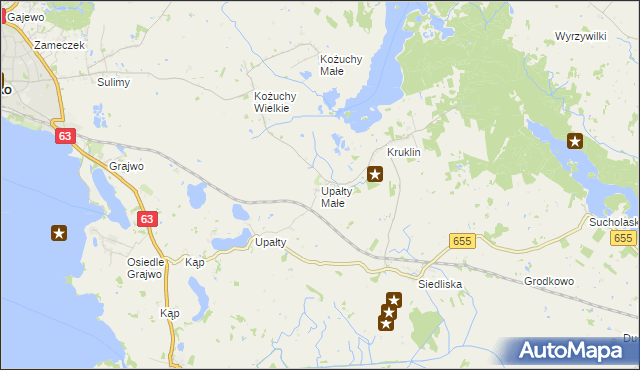 mapa Upałty Małe, Upałty Małe na mapie Targeo