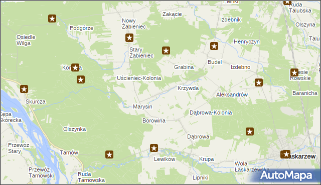 mapa Uścieniec, Uścieniec na mapie Targeo
