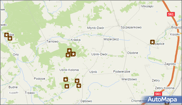 mapa Uśnik-Dwór, Uśnik-Dwór na mapie Targeo