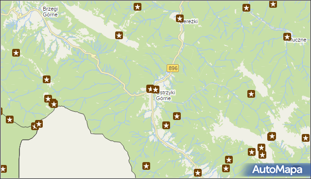 mapa Ustrzyki Górne, Ustrzyki Górne na mapie Targeo