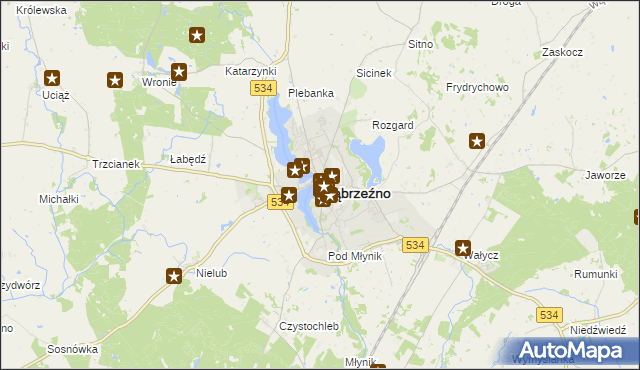 mapa Wąbrzeźno, Wąbrzeźno na mapie Targeo