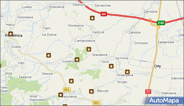 mapa Wacławice, Wacławice na mapie Targeo