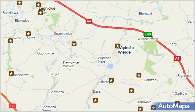 mapa Wądroże Małe, Wądroże Małe na mapie Targeo