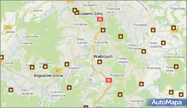 mapa Wałbrzycha, Wałbrzych na mapie Targeo