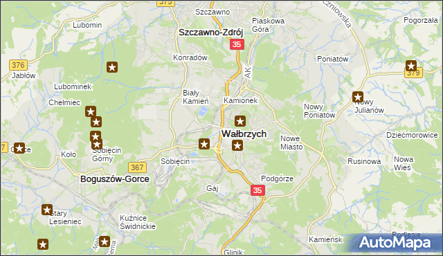 mapa Wałbrzycha, Wałbrzych na mapie Targeo