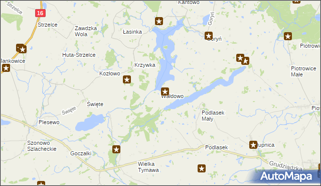 mapa Wałdowo gmina Kisielice, Wałdowo gmina Kisielice na mapie Targeo