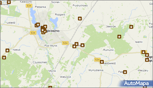 mapa Wałycz, Wałycz na mapie Targeo