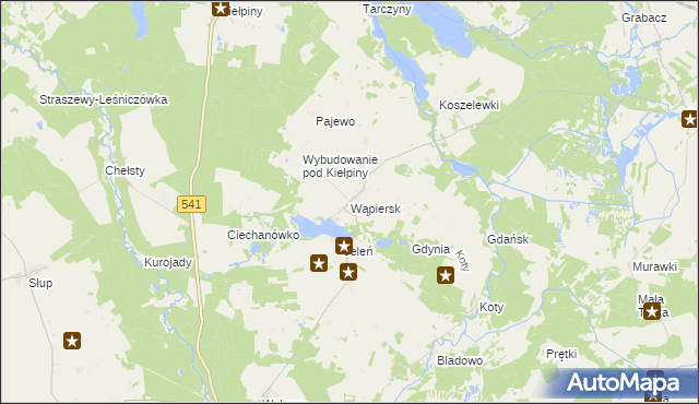 mapa Wąpiersk, Wąpiersk na mapie Targeo