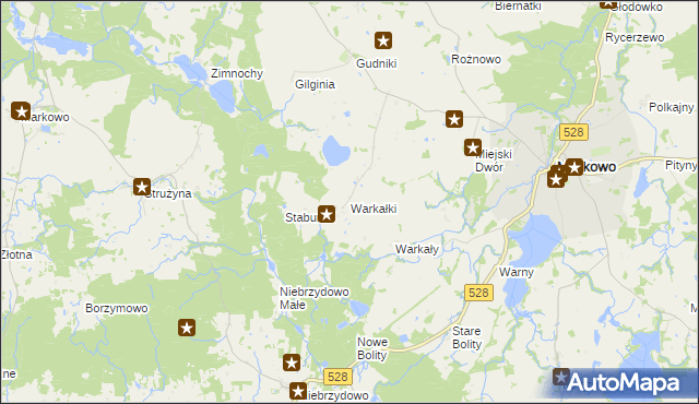 mapa Warkałki, Warkałki na mapie Targeo