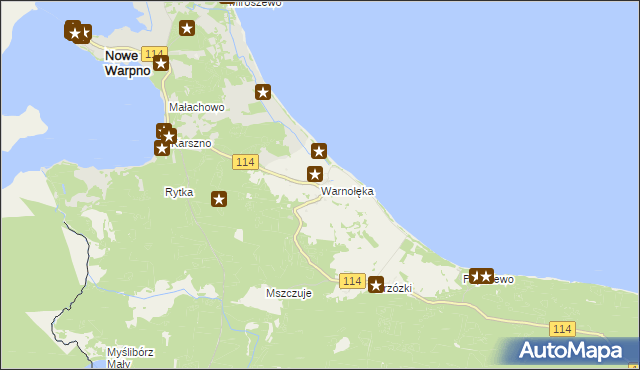 mapa Warnołęka, Warnołęka na mapie Targeo