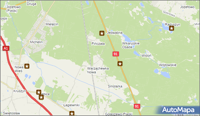 mapa Warząchewka Polska, Warząchewka Polska na mapie Targeo