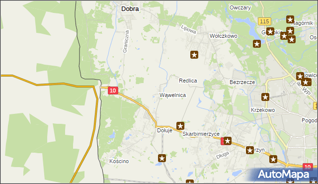 mapa Wąwelnica, Wąwelnica na mapie Targeo