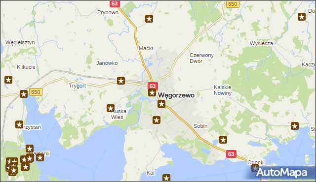 mapa Węgorzewo, Węgorzewo na mapie Targeo