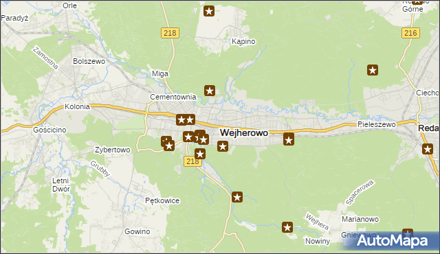 mapa Wejherowo, Wejherowo na mapie Targeo