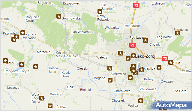 mapa Wełecz, Wełecz na mapie Targeo