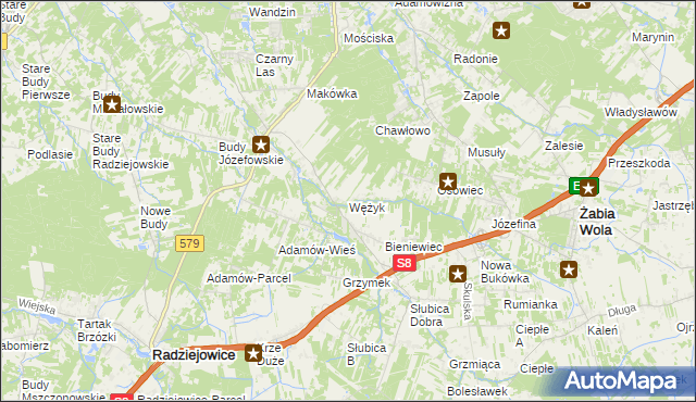 mapa Wężyk, Wężyk na mapie Targeo