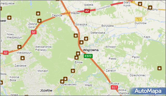mapa Wiązowna, Wiązowna na mapie Targeo