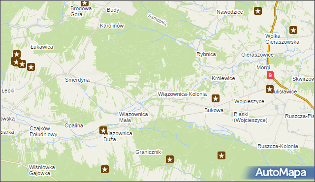 mapa Wiązownica-Kolonia, Wiązownica-Kolonia na mapie Targeo