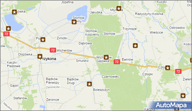 mapa Wichertów Gajówka, Wichertów Gajówka na mapie Targeo