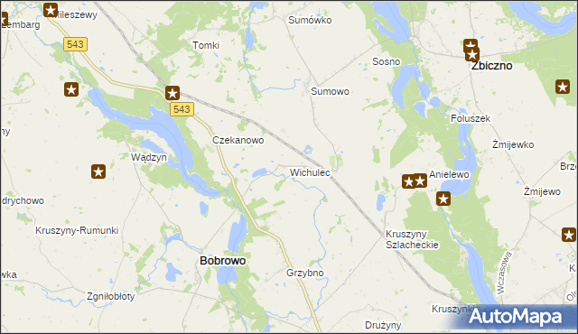 mapa Wichulec, Wichulec na mapie Targeo