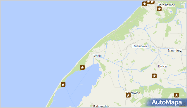 mapa Wicie gmina Darłowo, Wicie gmina Darłowo na mapie Targeo