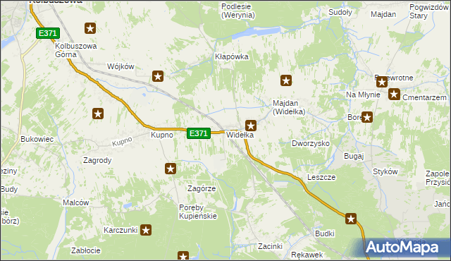 mapa Widełka, Widełka na mapie Targeo