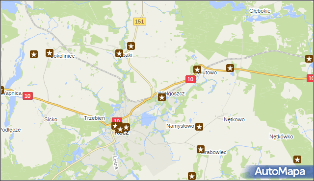 mapa Wielgoszcz, Wielgoszcz na mapie Targeo