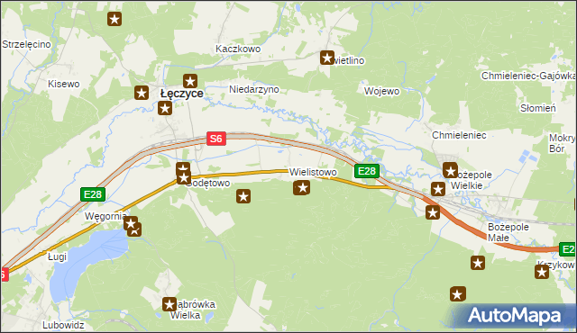 mapa Wielistowo, Wielistowo na mapie Targeo