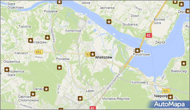 mapa Wieliszew, Wieliszew na mapie Targeo