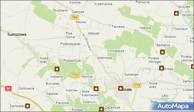 mapa Wielmoża, Wielmoża na mapie Targeo