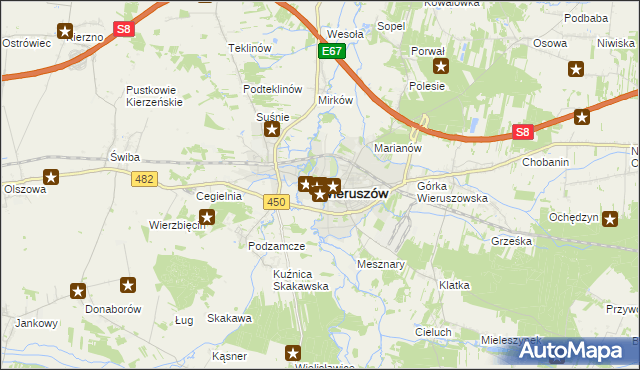 mapa Wieruszów, Wieruszów na mapie Targeo