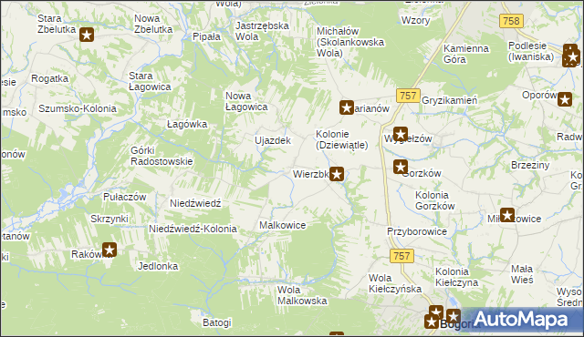 mapa Wierzbka, Wierzbka na mapie Targeo