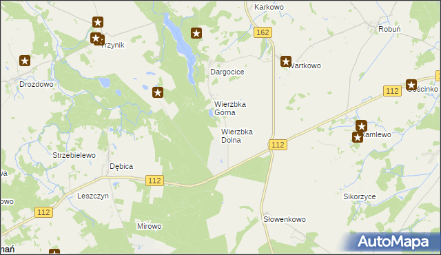 mapa Wierzbka Dolna, Wierzbka Dolna na mapie Targeo