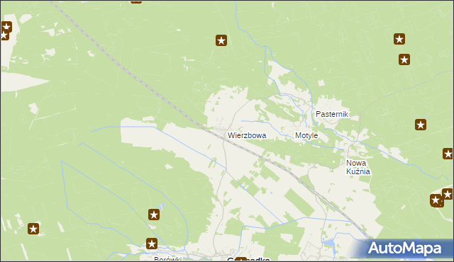 mapa Wierzbowa gmina Gromadka, Wierzbowa gmina Gromadka na mapie Targeo