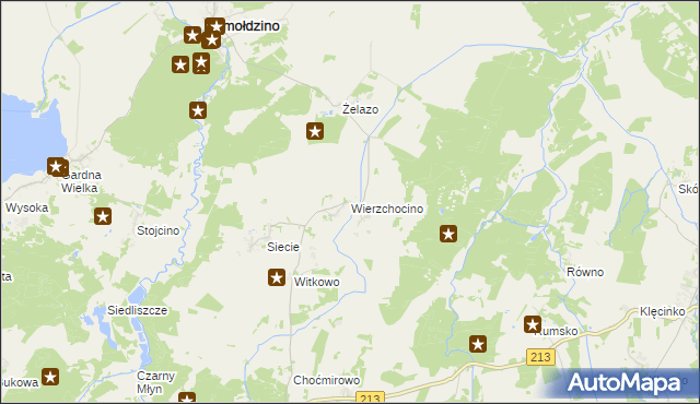 mapa Wierzchocino, Wierzchocino na mapie Targeo