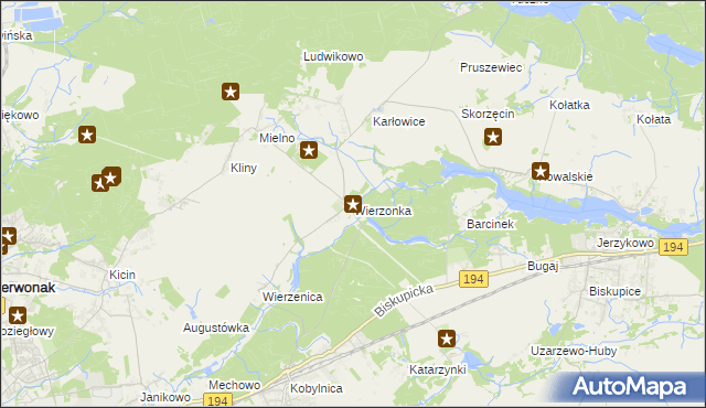 mapa Wierzonka, Wierzonka na mapie Targeo