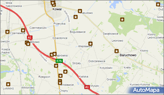 mapa Więsławice-Parcele, Więsławice-Parcele na mapie Targeo