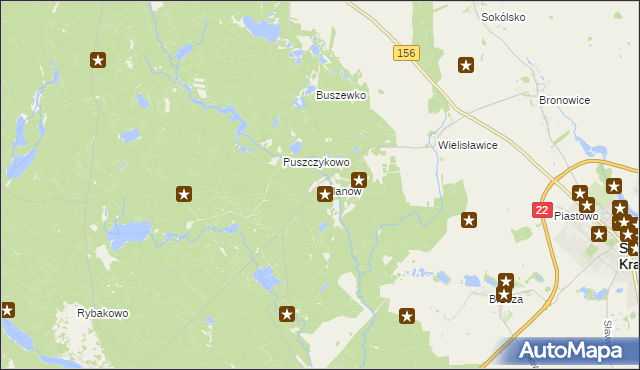mapa Wilanów gmina Strzelce Krajeńskie, Wilanów gmina Strzelce Krajeńskie na mapie Targeo