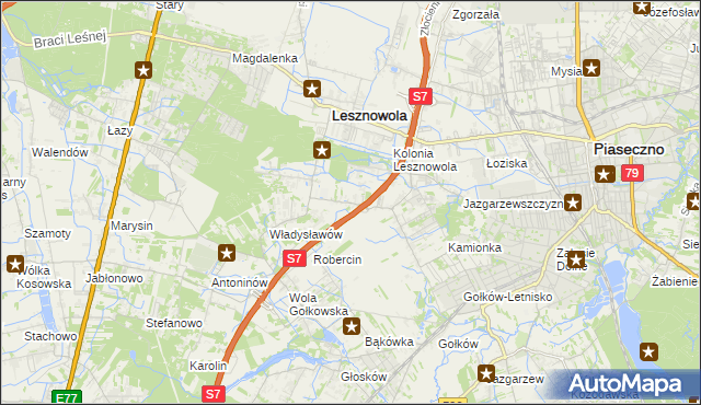 mapa Wilcza Góra gmina Lesznowola, Wilcza Góra gmina Lesznowola na mapie Targeo